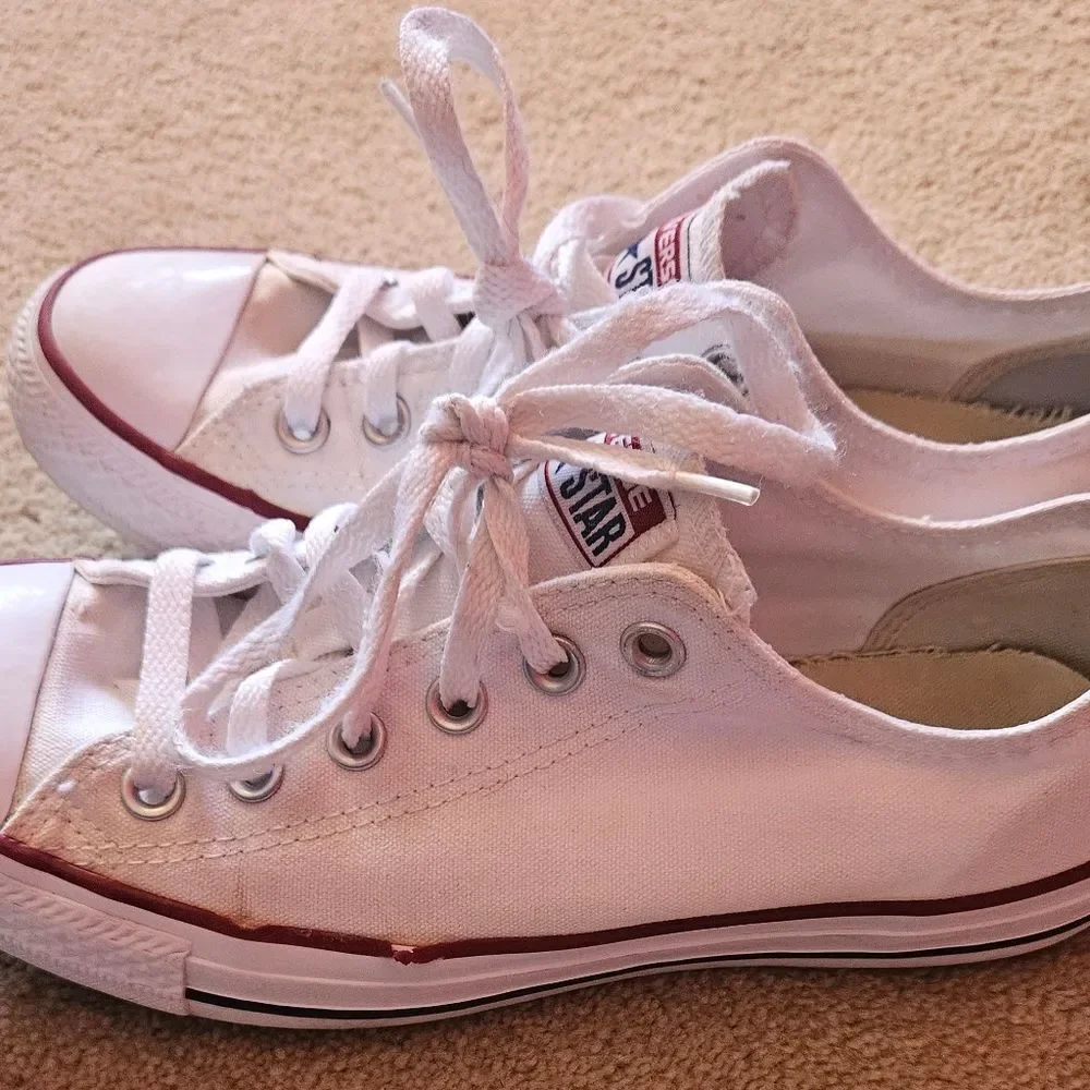 Converse All Star Chuck Taylor style mens 7 women's 9 white sneakers - Picture 2 of 15